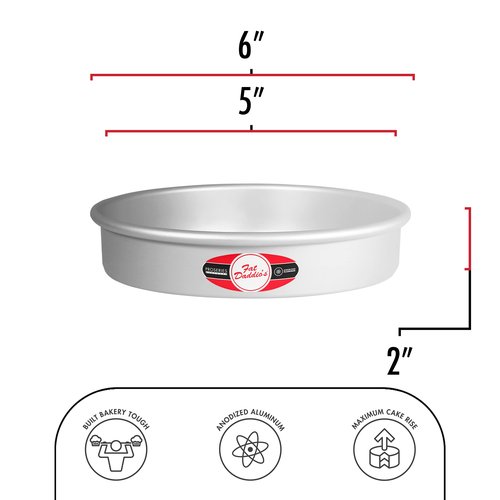 Fat Daddio's Anodized Aluminum Round Cake Pans, 2 Piece Set, 5 x 2 Inch