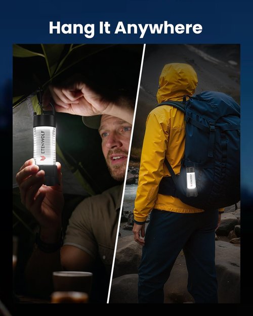 ETENWOLF 1000LM Rechargeable 2-in-1 Lantern & Flashlight - 6 Modes, Waterproof, 5000mAh Battery