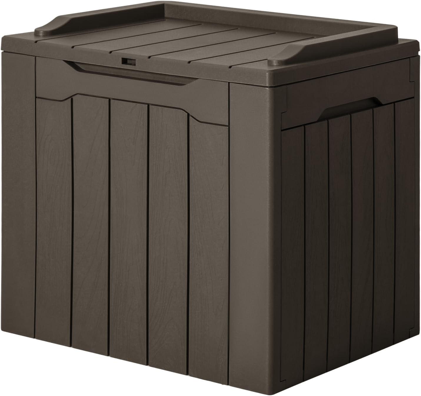 JUMMICO 31 Gallon Waterproof Resin Deck Box - Ideal Outdoor Storage for Patio Furniture & Garden Tools (Brown)