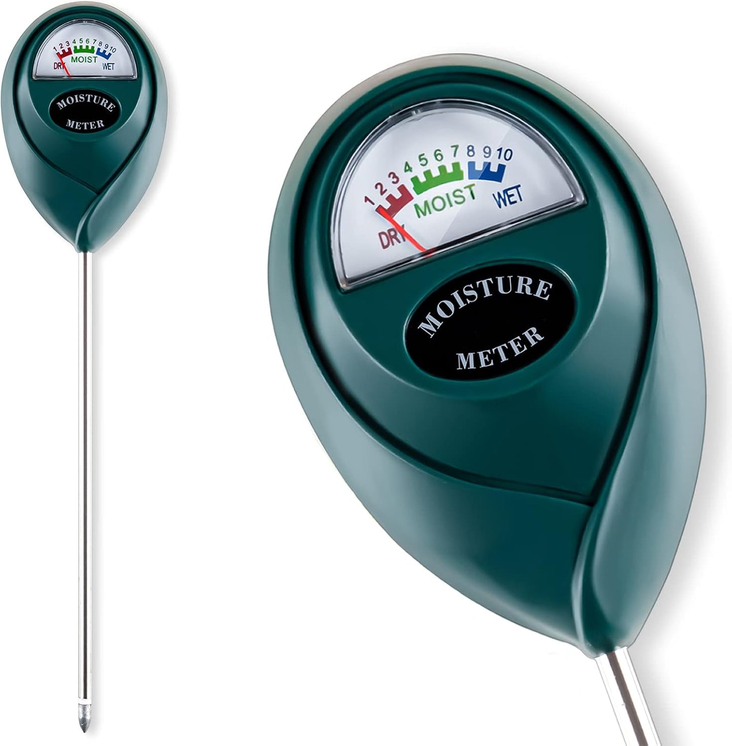 Skiennix Soil Moisture Meter - Accurate Plant Watering Tool for Indoor & Outdoor Use | No Batteries Needed (Green)