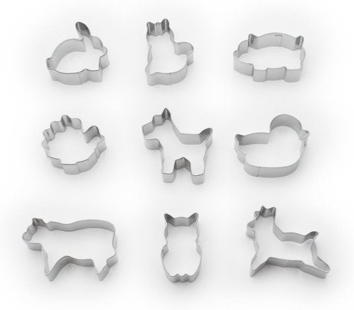 Fox Run Mini Animal Cookie Cutters - Metallic, Perfect for Fun Baking | 0.75 x 1.5 x 1 Inches