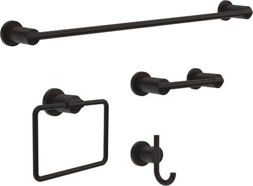 Delta Nicoli Toilet Paper Holder - Matte Black Pivoting Tissue Roll Holder for Bathroom Storage