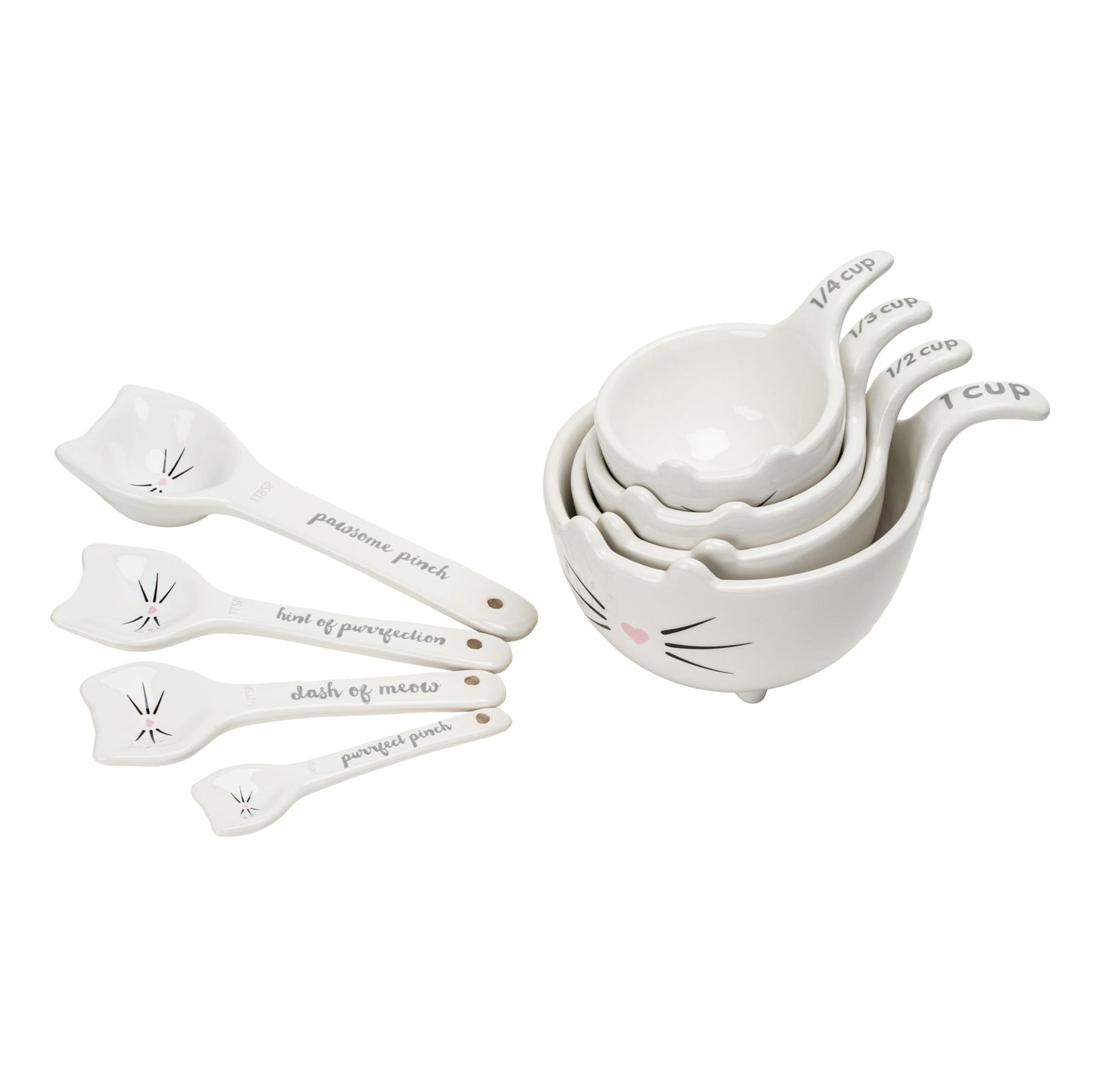 Lemon Ceramic Spoons Set: Lemon Shaped Measuring Spoons: 1 Tablespoon, 1 Teaspoon, 1/2 Teaspoon and 1/4 Teaspoon