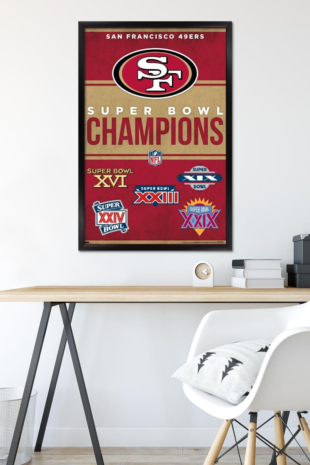 NFL San Francisco 49ers - Champions 23 Wall Poster, 34L" x 22.4W", Black Framed Version