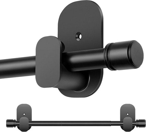 HOTOZON No-Drill Curtain Rods - Adjustable 32 to 86 Inches | Renter-Friendly Black Drapery Rods