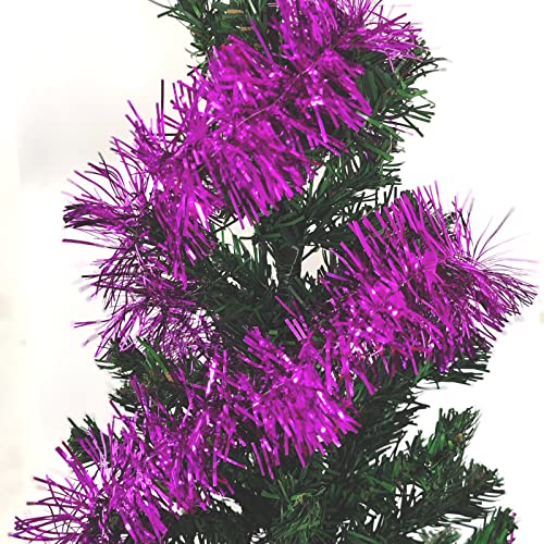 YOOGCORETT 36 FT Rose Red Christmas Tinsel Garland Streamers for Holiday & Wedding Decor
