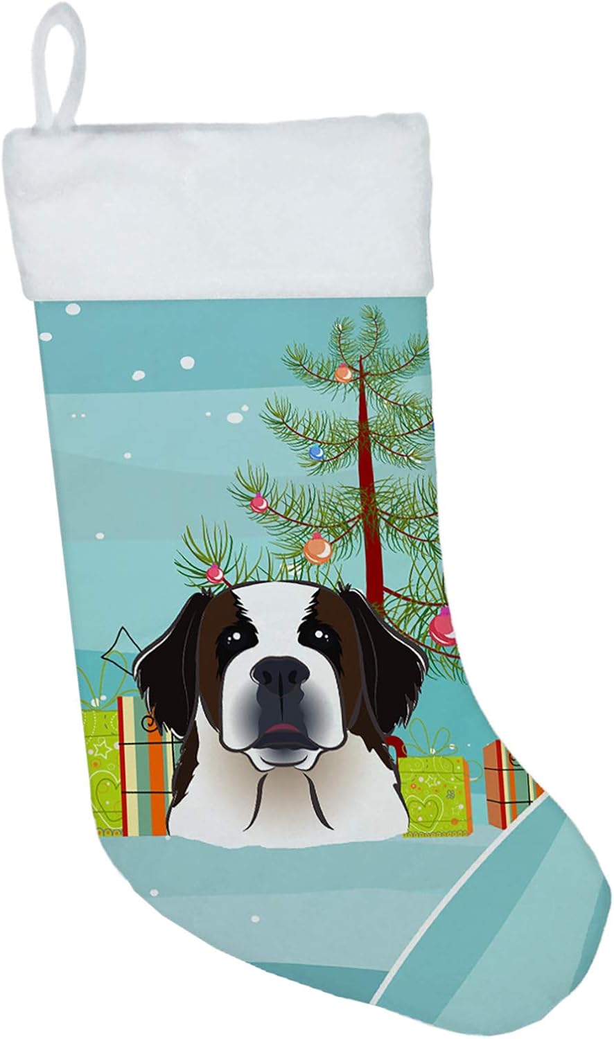 Shih Tzu Christmas Stocking - Chocolate Brown Dog Holiday Decor for Fireplace