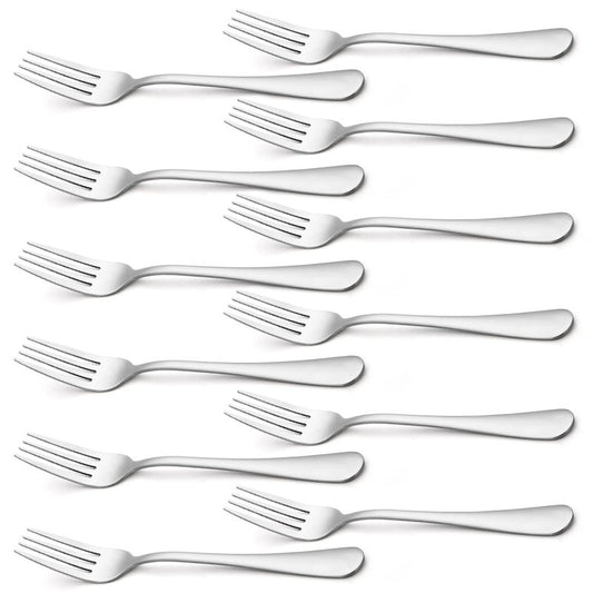 Briout Silverware, Dinner Fork 8 Inches, Forks Set of 12 Premium Food Grade Stainless Steel Forks for Home Kitchen Party Restaurant, Mirror Polished Dishwasher Safe