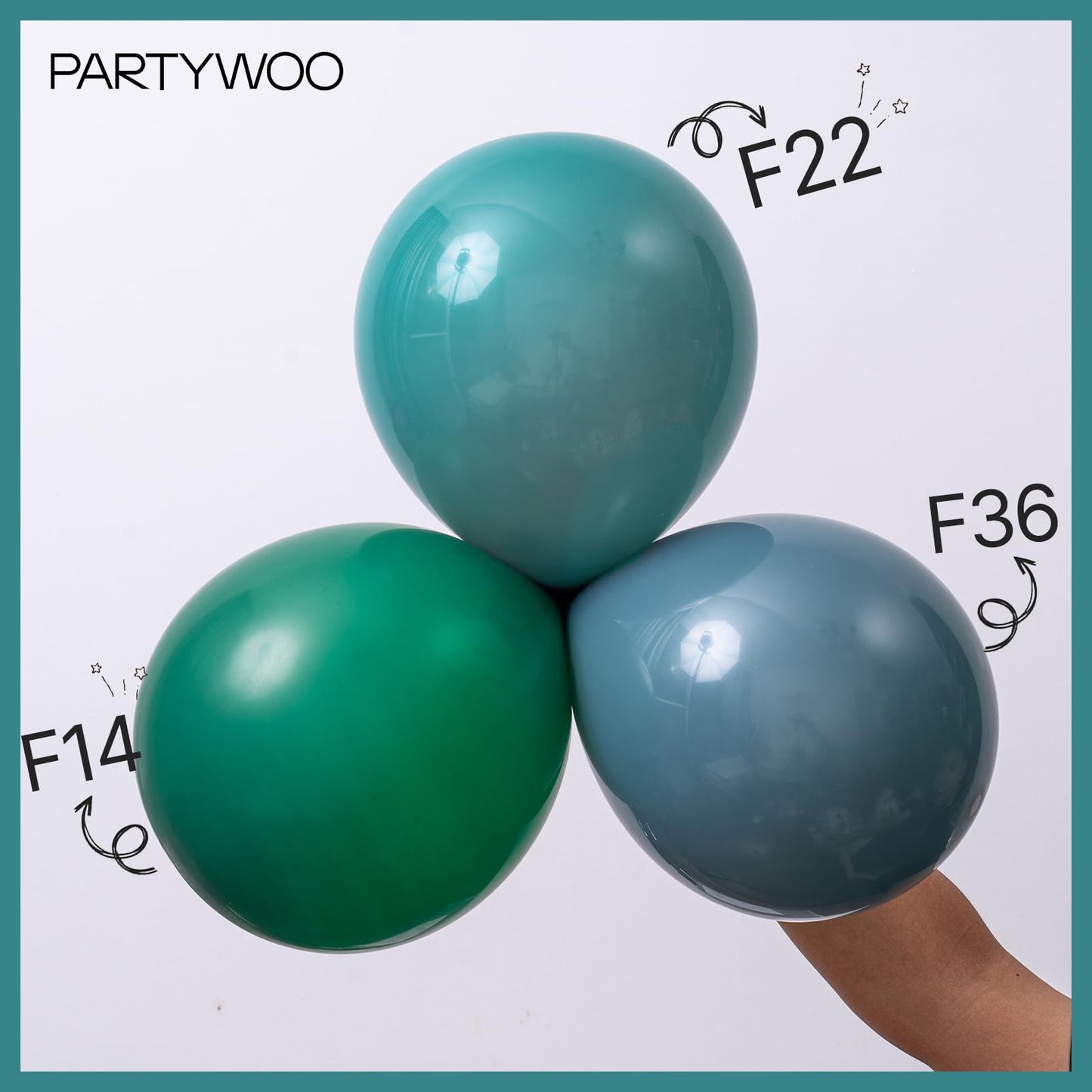 PartyWoo Dark Green Balloons 140pcs Different Sizes Pack of 18 12 10 5 Inch Emerald Hunter Forest Green Boho Neutral Balloon Arch Kit for Jungle Dinosaur Theme Birthday Party Decorations Green-F14