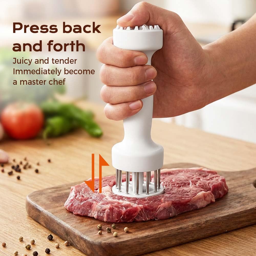 Meat Tenderizers, 2026 New Stainless Steel Steak Tenderizer Needle 20 Pin Steak BBQ Kitchen Cooking Tool, Meat Marinating Tool for Steak, Beef and Chicken (Green)