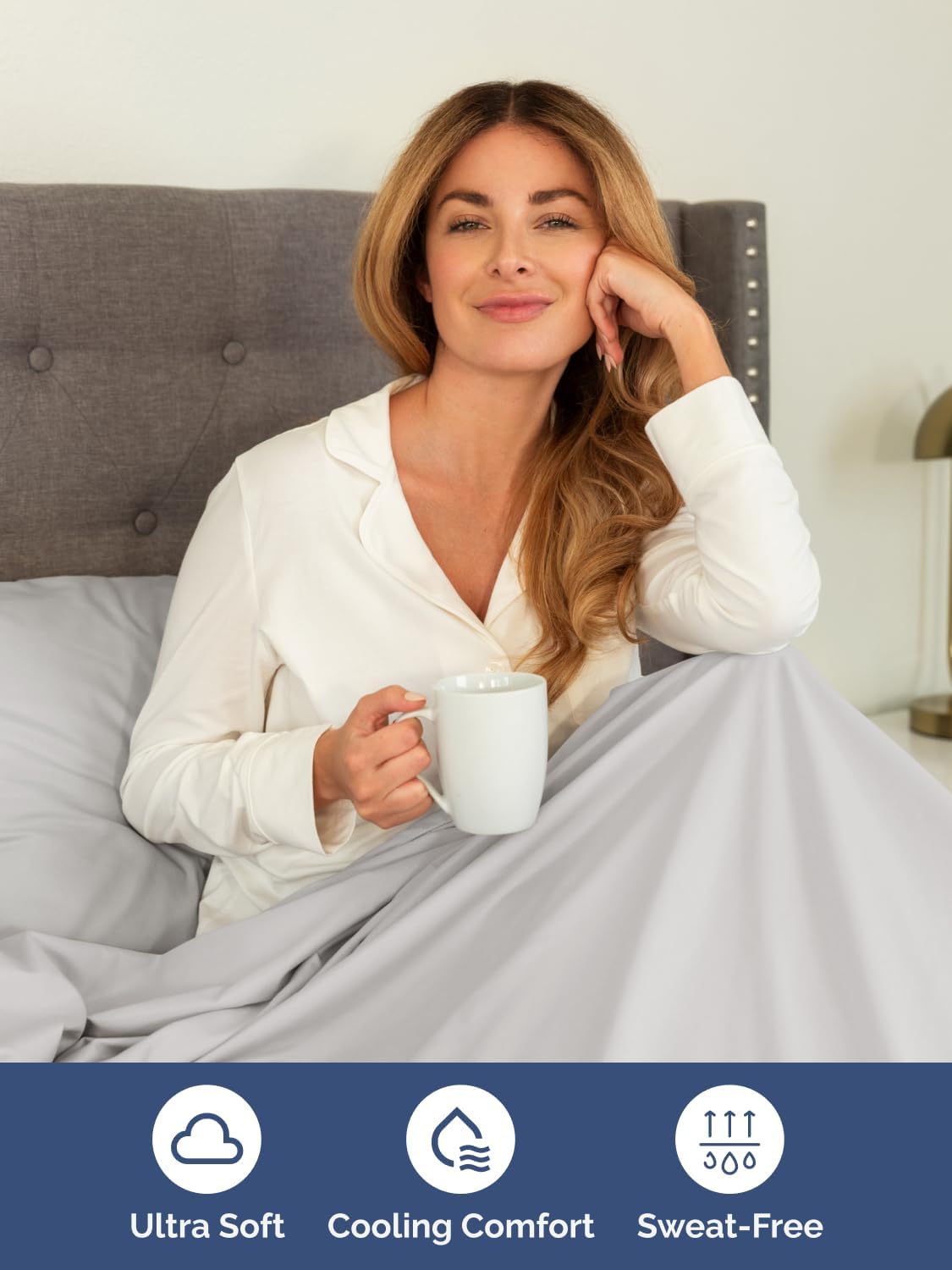 Skiennix Extra Deep Full Sheet Set | 6-Piece Breathable Cooling Bedding - Soft, Wrinkle-Free French Grey