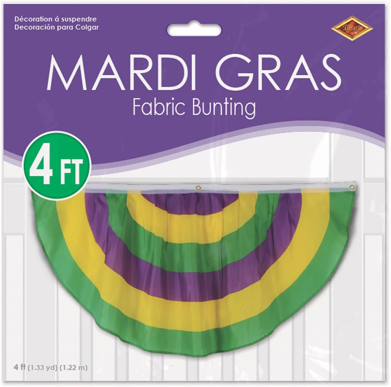 Comedy & Tragedy Faces Fabric Bunting - 5ft 10in Green Gold Purple Decoration