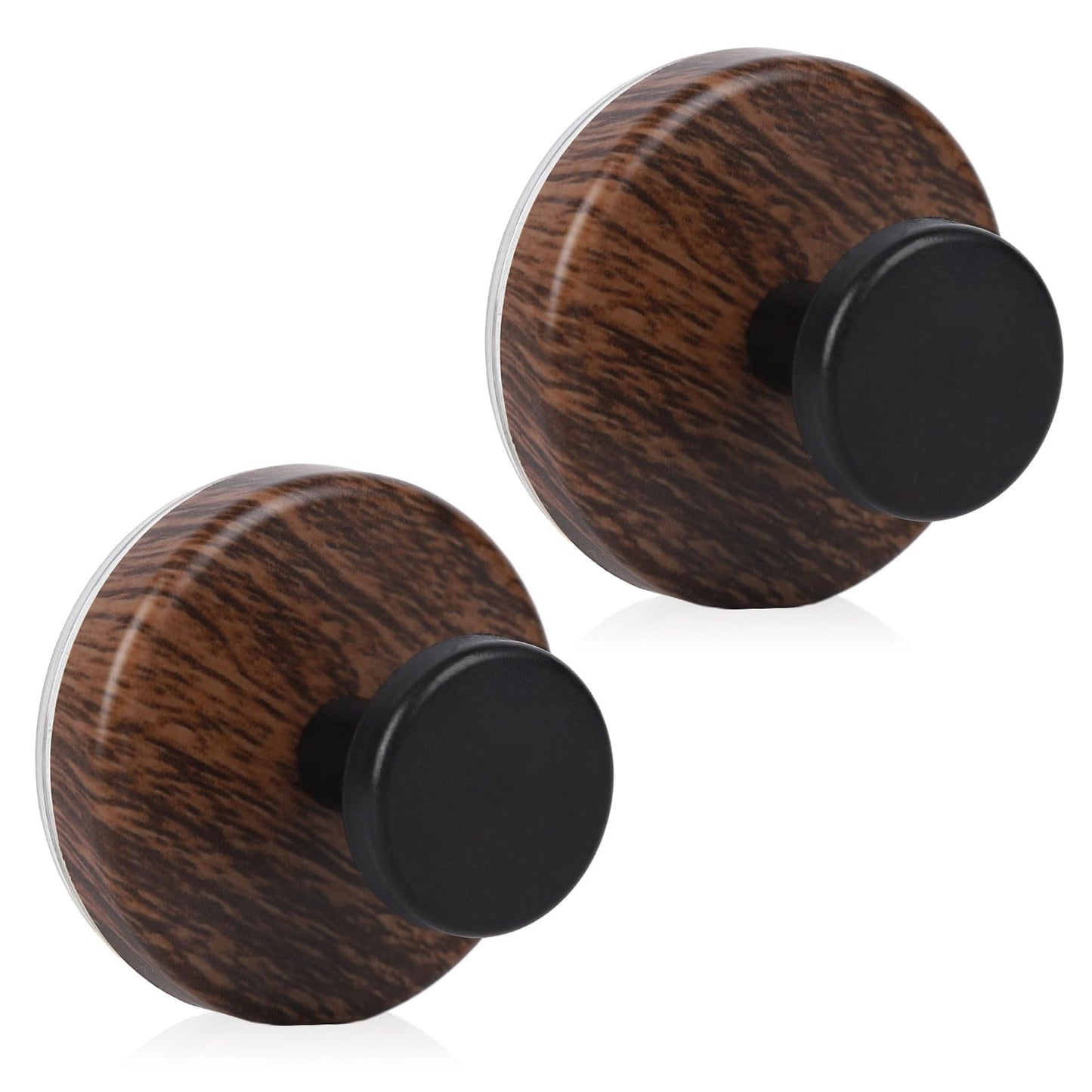 WelarMentis Wreath Hanger for Front Door, Heavy Duty Wreath Hangers for Front Door & Glass Window, Upgrade Suction Cup Hooks for Shower,Christmas Thanksgiving Halloween Easter Valentine (Walnut, 2p)