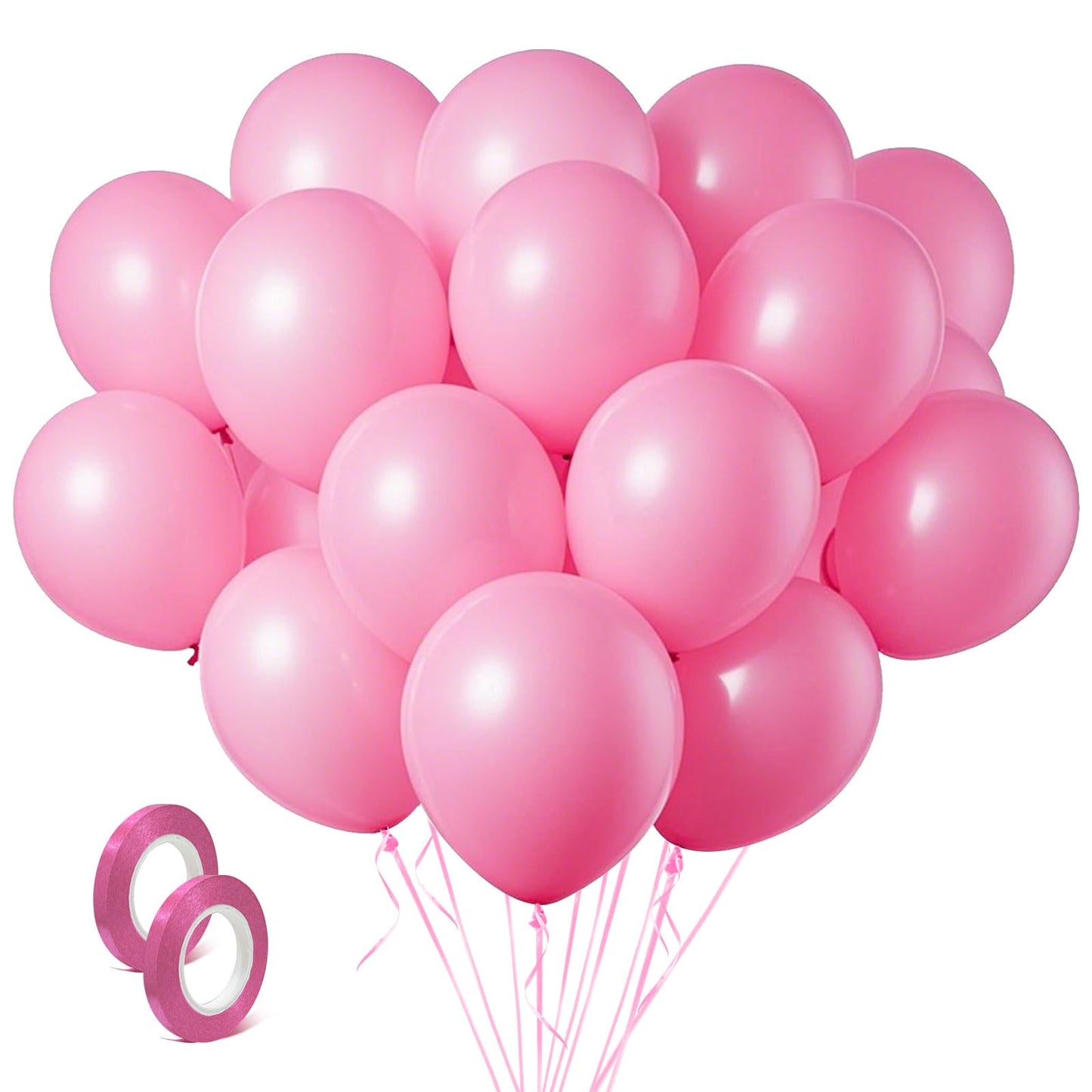 Pink Balloons Light Pink Birthday Decorations 100 Pack 12 inch Round Gender Reveal Ballons for Valentines Birthday Wedding Anniversary Baby Shower Gender Reveal Party Decoration