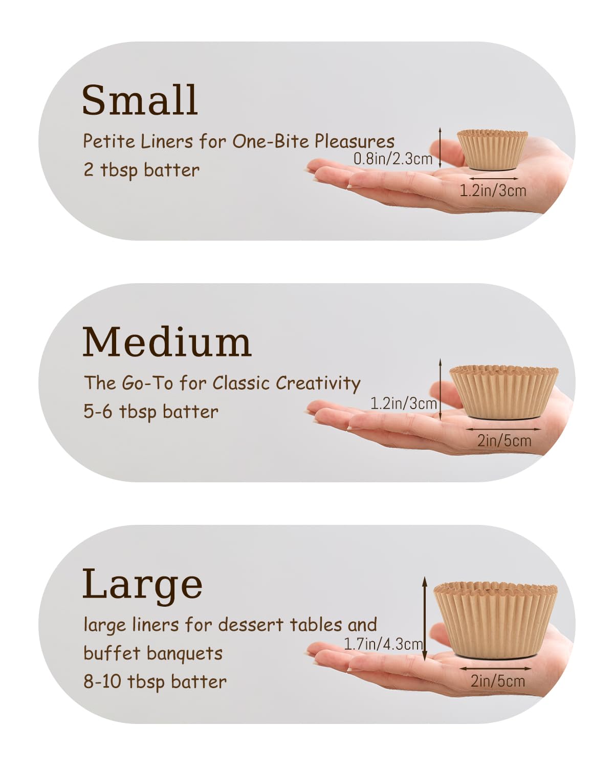 qiqee 1000 Count Mini Cupcake Liners Natural Muffin Liners Food Grade Baking Cups Paper No Smells（Small Size）