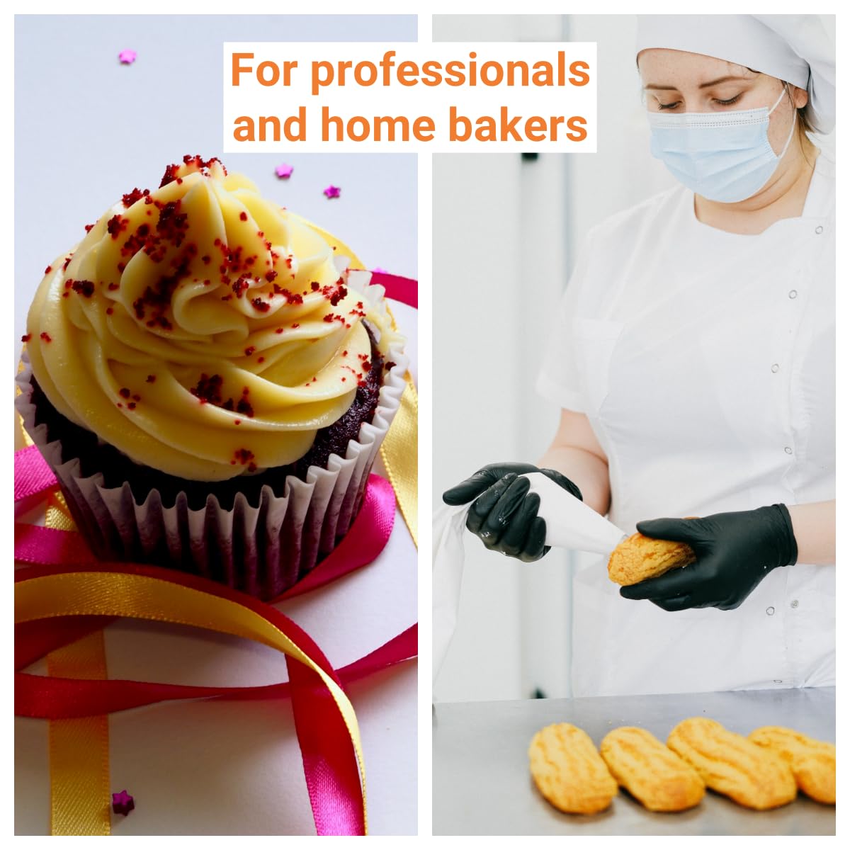Kitchsphere XXXL 26 Inch Extra Large Piping Bags,100 Pack Disposable Pastry Bags,Thick Anti-Burst Icing Piping Pastry Bags For Frosting Decorating Cake Cupcake Cookie (XXXL Large 26 Inch-100 Pack)
