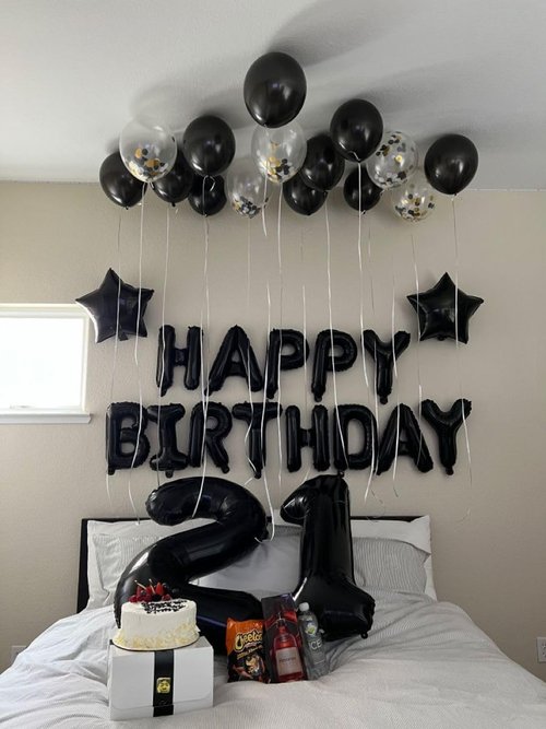 IWERP Black 40-Inch Number Balloon - 6th Birthday Decoration for Boys & Girls | Reusable & Self-Sealing
