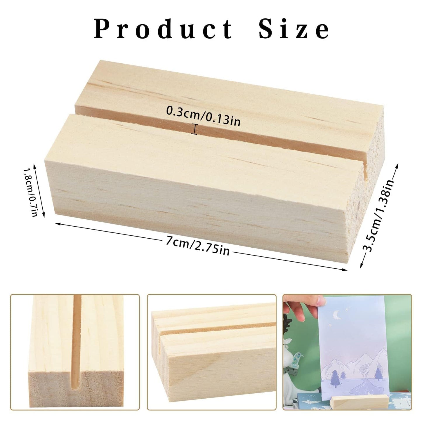 FSWCCK 40 Pieces Wood Place Card Holders Wood Table Number Stands Picture Holder Acrylic Sign Holders for Ceremony Birthday Party Home Decoration