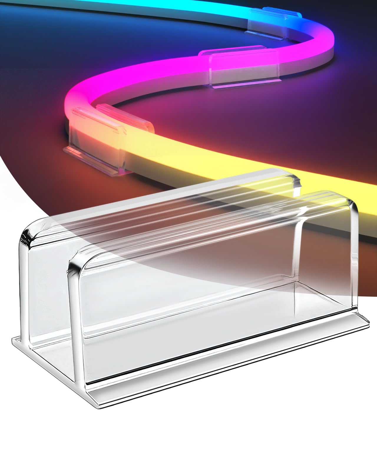 Neon Rope Light Clips Mounting - 30Pcs Clear Waterproof LED Strip Clip Brackets - Adhesive Wall Mount Holder for Govee and Other Neon LED Lights Strips (Not Support H61A2 & H61A0)