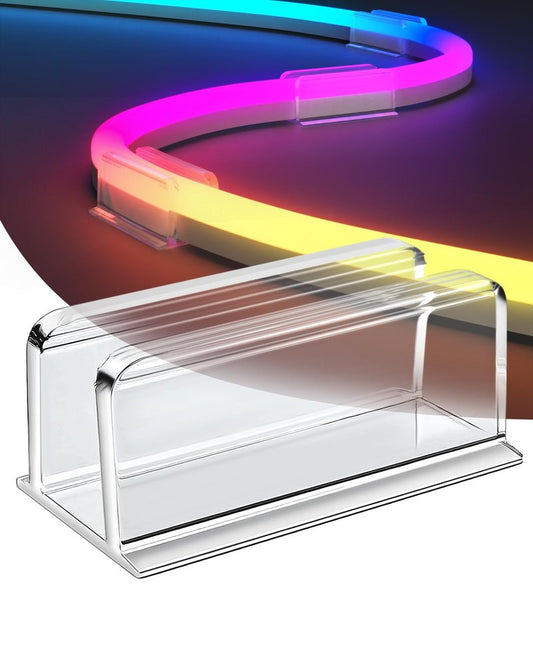 Neon Rope Light Clips Mounting - 30Pcs Clear Waterproof LED Strip Clip Brackets - Adhesive Wall Mount Holder for Govee and Other Neon LED Lights Strips (Not Support H61A2 & H61A0)