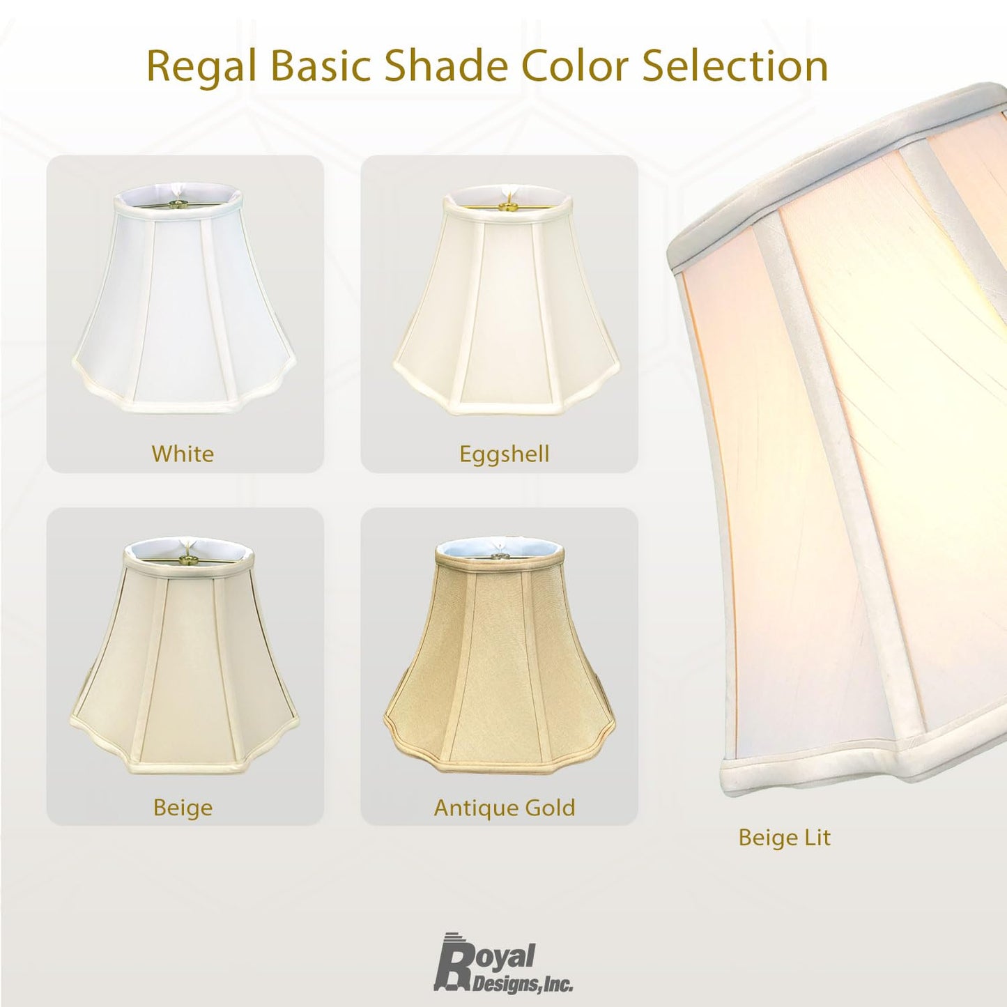 Royal Designs, Inc. Flare Bottom Outside Corner Scallop Lamp Shade, BSO-701-10WH, White, 5 x 10 x 8