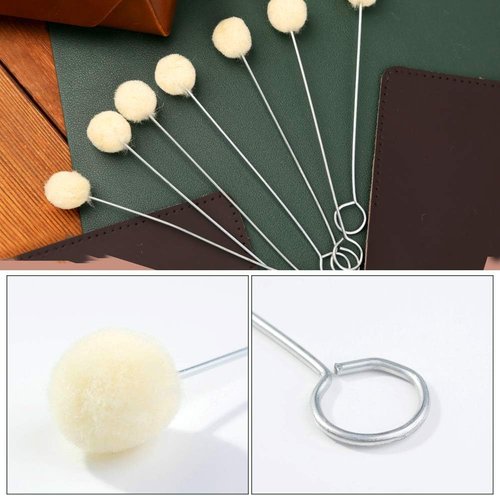BUTUZE Wool Daubers - 25 Pcs Leather Dye Tool with Metal Handle for DIY Craft Projects