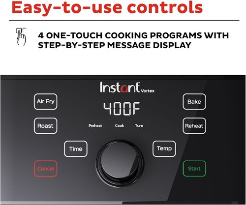 Instant Pot Vortex 5.7QT Air Fryer - 4-in-1 Functions with EvenCrisp Technology | Custom Programs & 100+ Recipes - Black