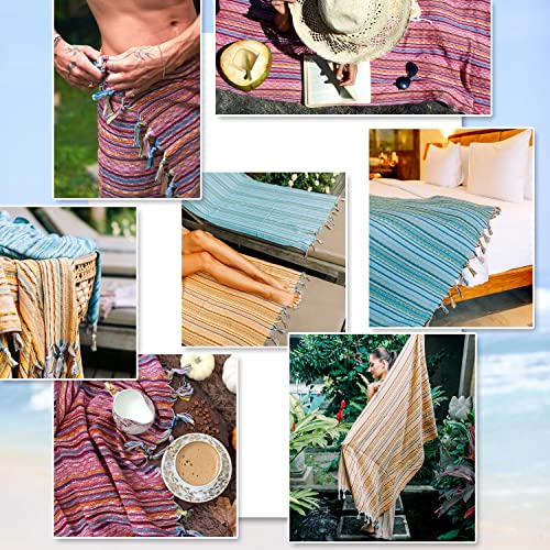 Turkish Cotton Bath Towels Set of 4 - Multicolor Extra Large Quick-Drying Hand Towels