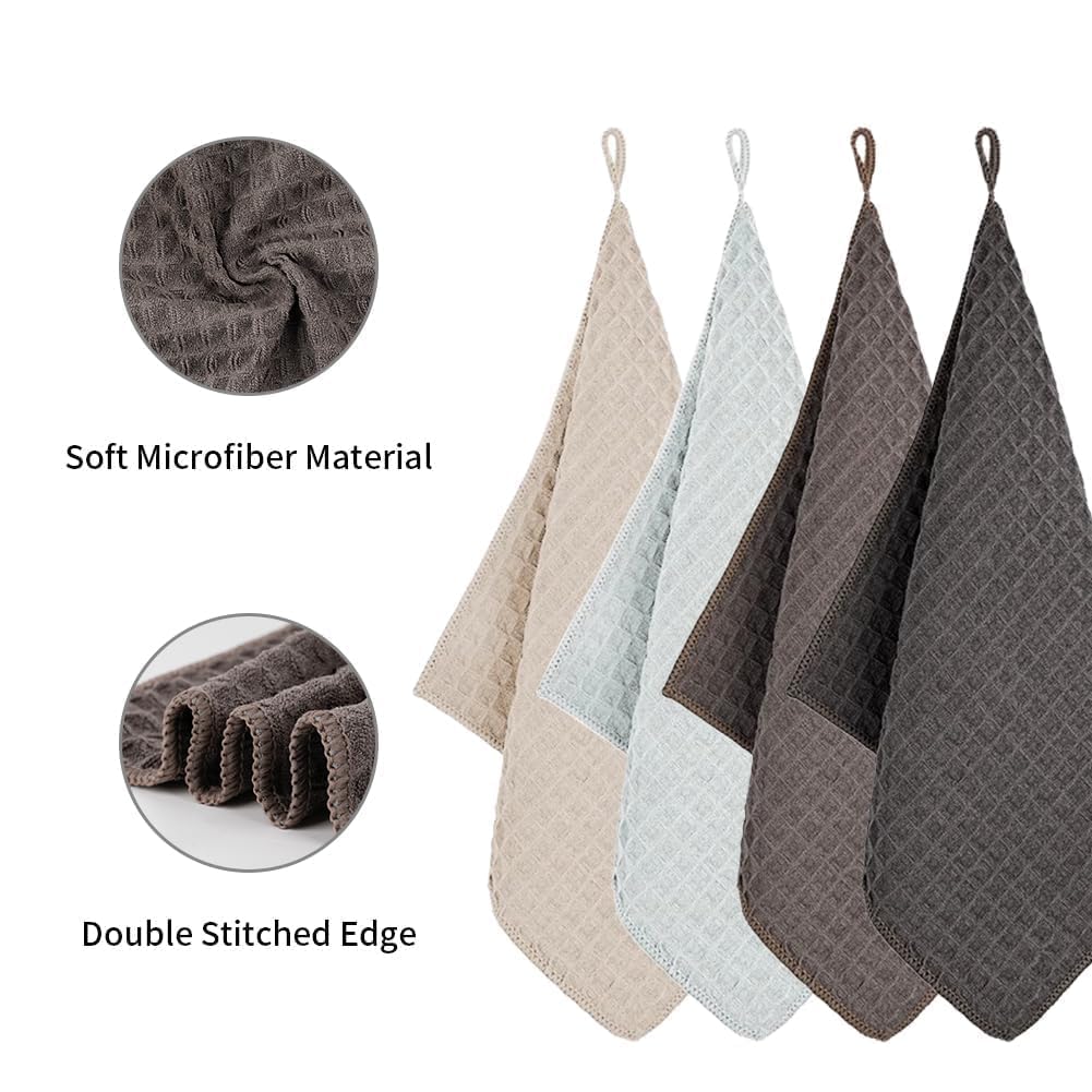 watchget Barista Microfiber Cloths - 4 Pack (12"x12") Professional Cleaning Towels for Espresso Machines, Steam Wands & Countertops Essential Coffee Bar Accessories