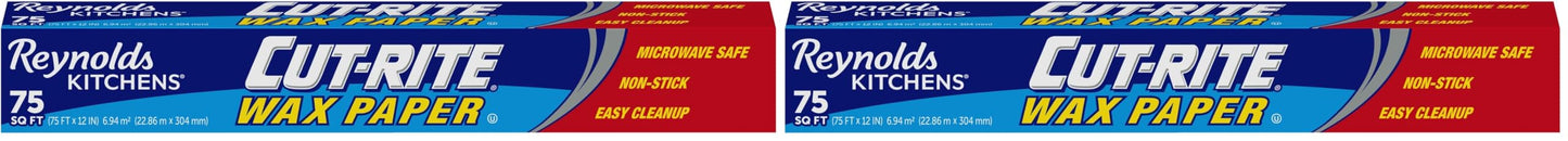 Reynolds Cut-Rite Wax Paper, 75 Square Foot Roll (Pack of 2)
