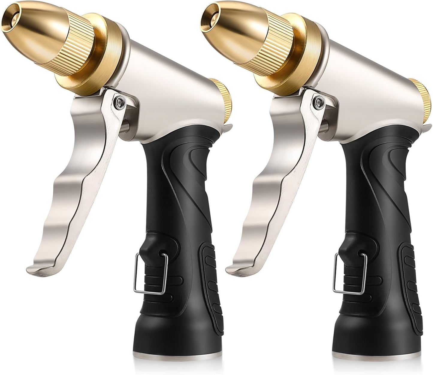 Skiennix Garden Hose Nozzle - Upgraded Heavy Duty Metal Spray Nozzle with Adjustable Patterns | 2-Pack for Watering and Car Washing