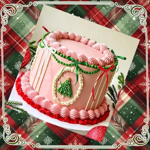 30PCS Red White Green Satin Ribbon Bow Cake Toppers for DIY Holiday Decor