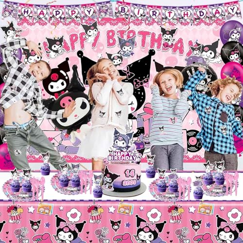 121 Pieces Kids Birthday Party Decorations Set with Banner Balloons Plates Toppers