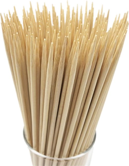 HOPELF 6" Natural Bamboo Skewers - Perfect for BBQ, Appetizers, and Cocktails | Available in Multiple Sizes (100 PCS)