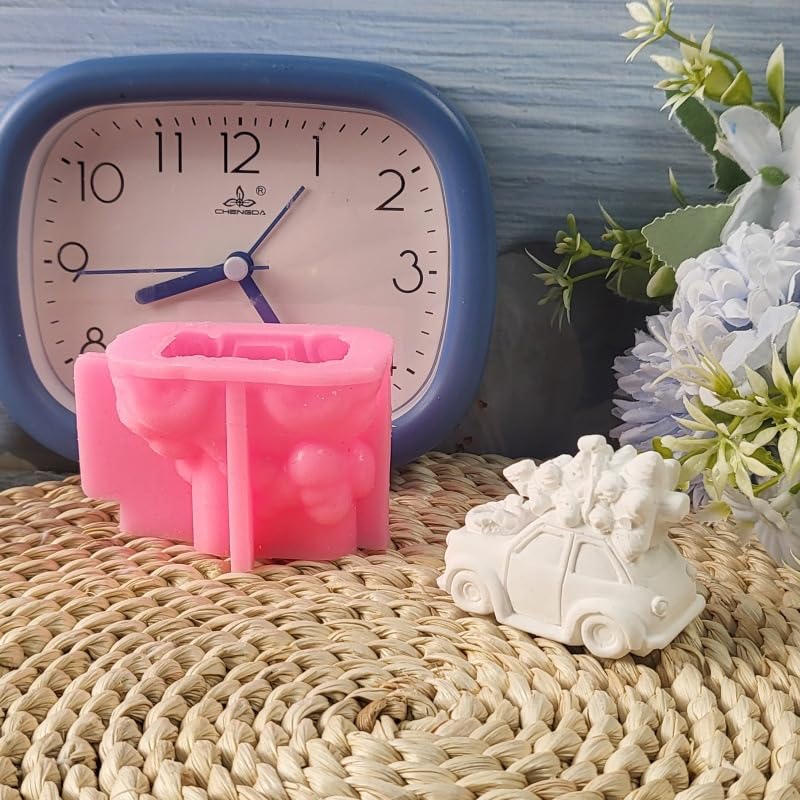 XMOX Car & Tree Silicone Mold for Candle, Soap & Resin Craft, Xmas Decor