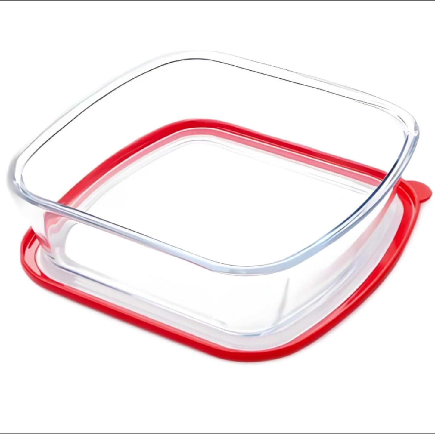 Regine Switzerland 9x9 Inch Square Glass Baking Dish - 2.6QT Deep Pan with Lid | Microwave & Oven Safe