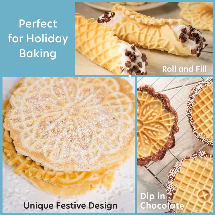 Electric Pizzelle Maker - Non-Stick 5-Inch Cookies, Black Variation