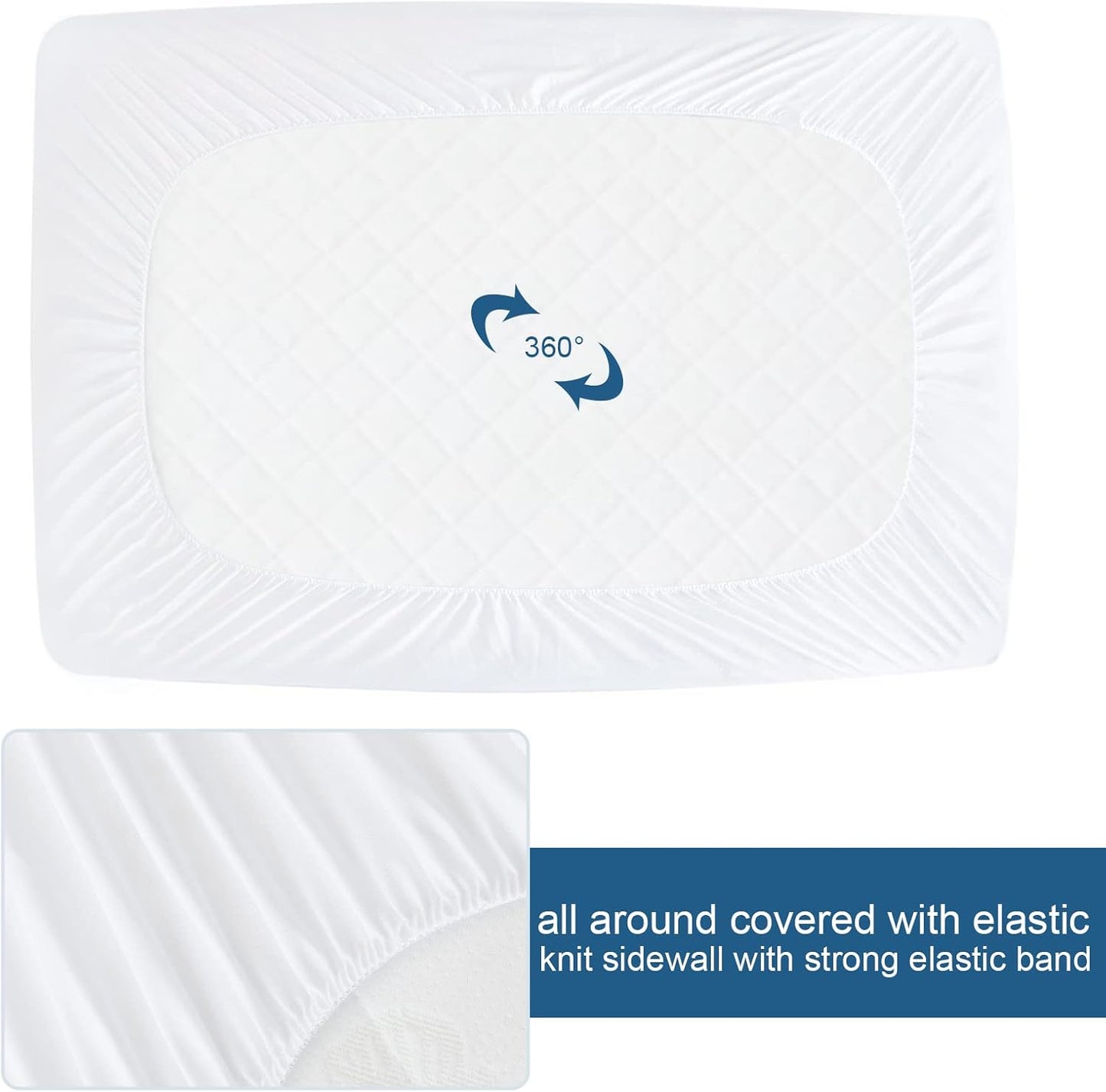 Skiennix Twin Mattress Protector - Waterproof & Breathable Terry Pad | 10 Pack, Soft & Noiseless