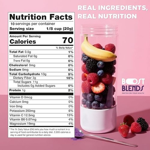 Berry Blast Smoothie Mix - Freeze-Dried Fruit Powder for Delicious Smoothies & Shakes | 10 Servings