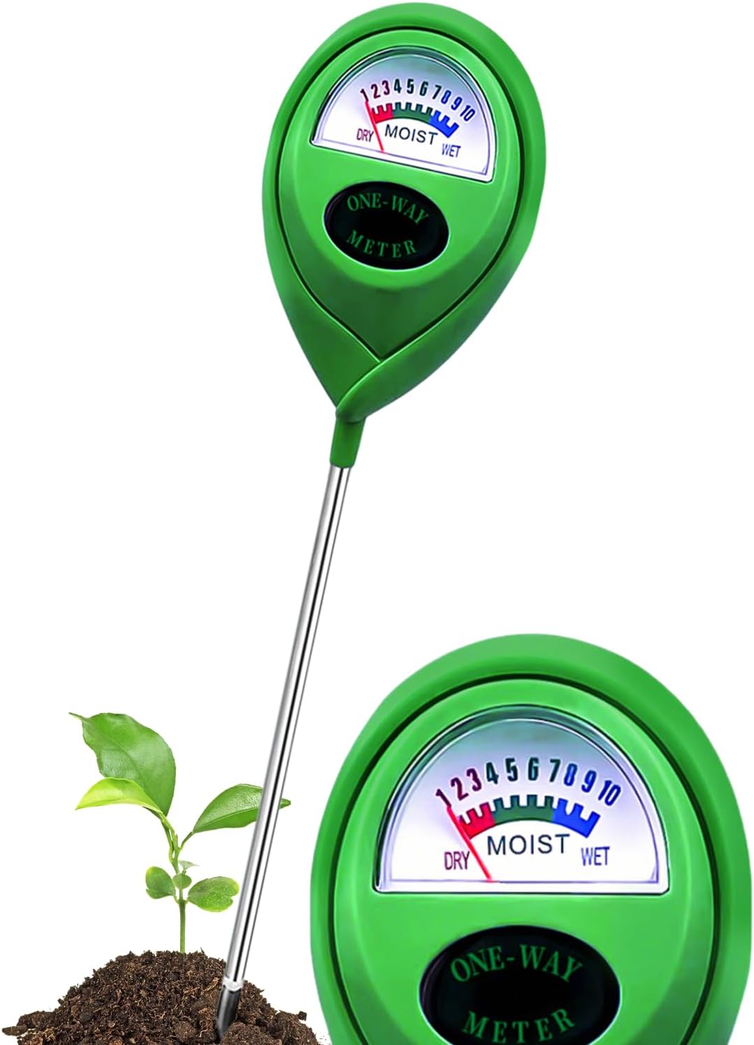 Soil Moisture Meter - Accurate Plant Water Tester for Indoor & Outdoor Use | No Battery Required