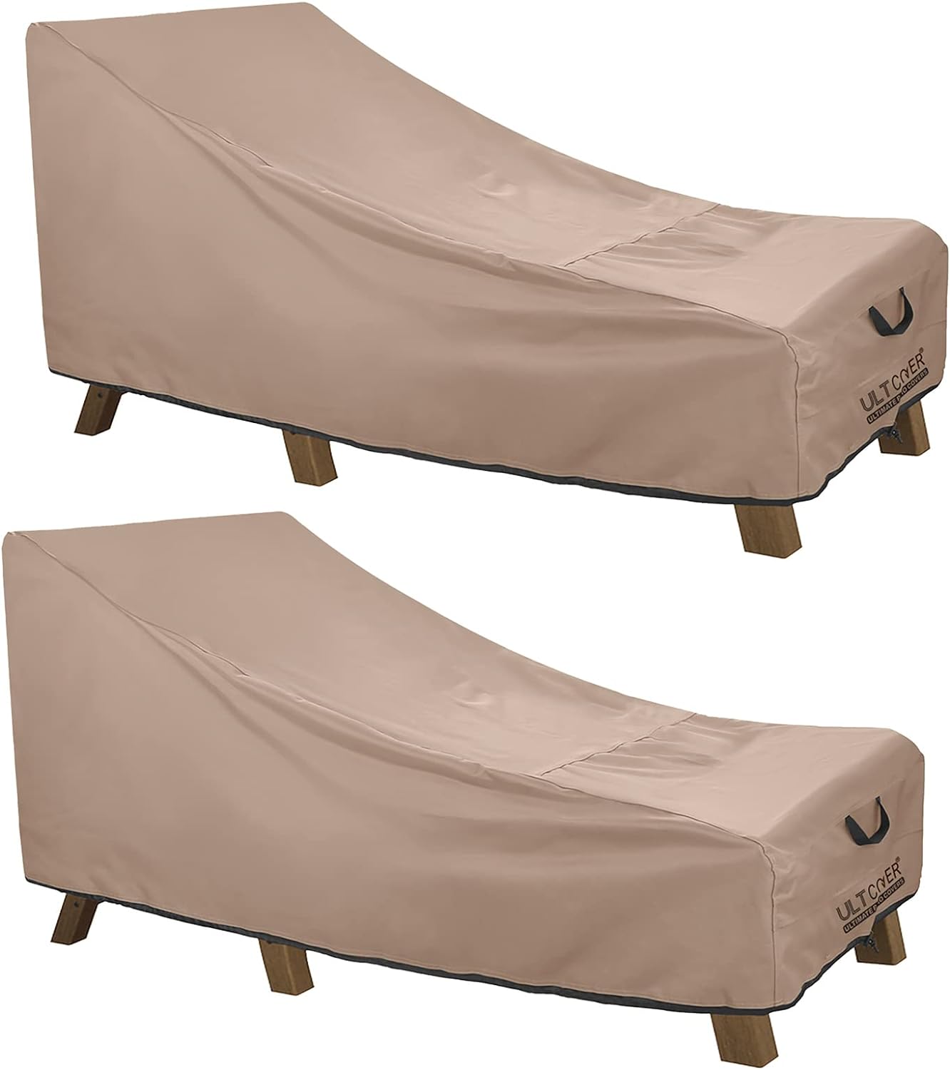 ULTCOVER Waterproof Patio Lounge Chair Cover - Heavy Duty 2 Pack for 72L x 28W x 30H Inch Chairs