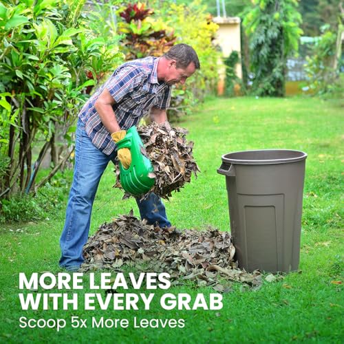 GARDEASE Leaf Scoops - Large Handheld Yard Rakes for Wet & Dry Debris