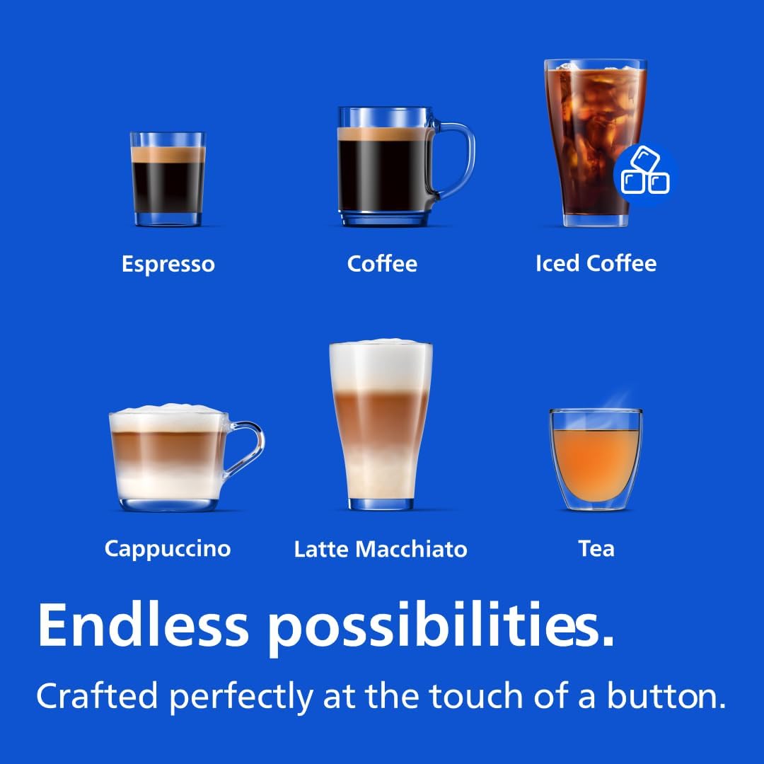 Philips 3300 Series Espresso Machine - Fully Automatic with LatteGo Milk System & Integrated Grinder | 15-Bar Pressure, Glossy Black