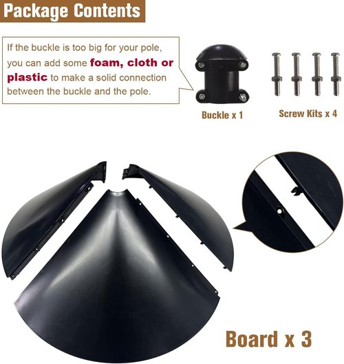 Garbuildman Squirrel Baffle - 19 Inch Diameter Bird Feeder Pole Guard for Outdoor Protection