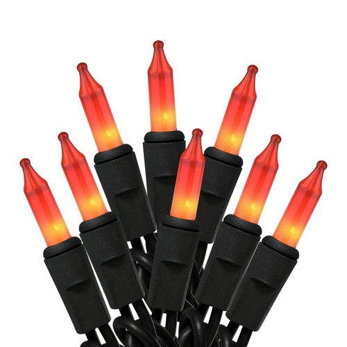 HISHINY Orange Halloween Lights,100 Count Incandescent Lights String with Black Wire,Ideal Outdoor Indoor Halloween Decorations Lights for Patio Home Party,UL Certified (21feet)