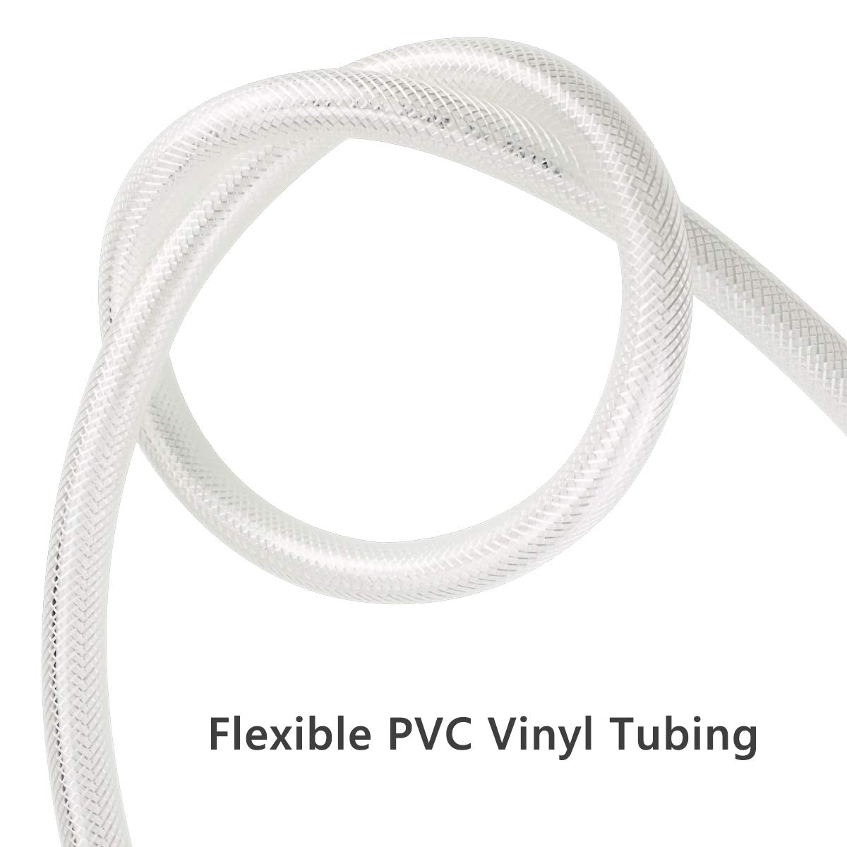 3/8" ID x 10 Ft High Pressure Braided Clear PVC Vinyl Tubing Flexible Vinyl Tube, Heavy Duty Reinforced Hose Tubing, BPA Free and Non Toxic