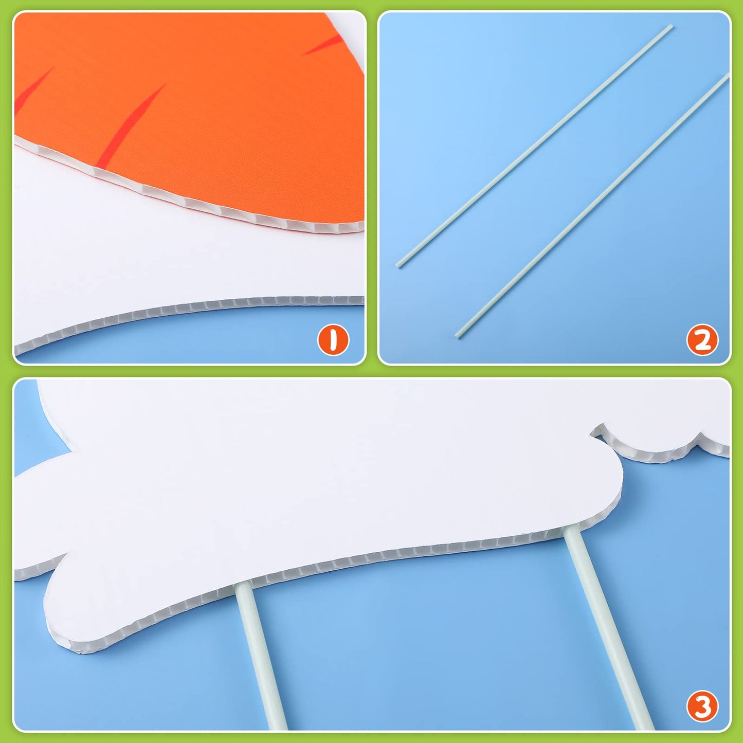 Yookeer 4 Pcs Easter Bunny Yard Signs Decorations Double Sided Bunny Carrot Lawn Sign Outdoor Rabbit Yard Signs with Stakes for Easter Hunt Game Party Supplies Pathway Walkway Decor