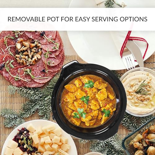 Sunvivi Silver Dual Slow Cooker Buffet Server with 2.5 Quarts, 3 Temp Settings