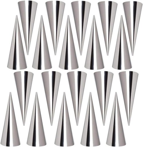 FantasyDay Non-Stick Cream Horn Molds - 5-Inch Stainless Steel Cannoli Tubes Kit, Pack of 20