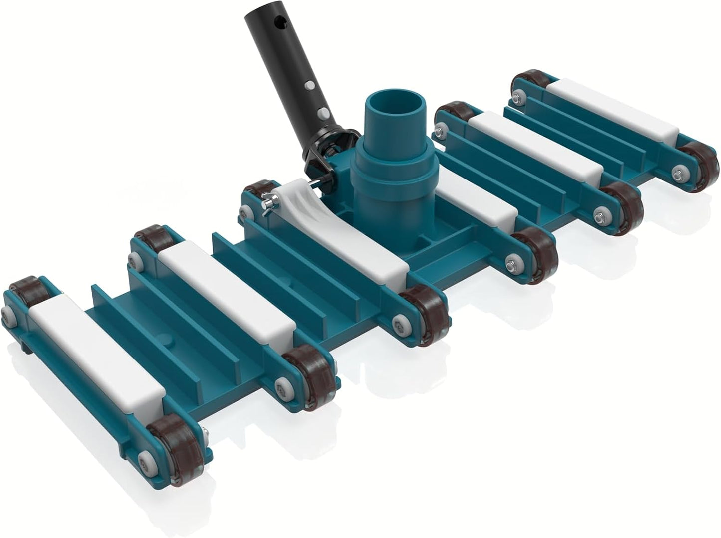 POOLWHALE 19" Heavy Duty Pool Vacuum Head - Flexible, Extra-Wide with Wheels & Swivel Handle for Easy Cleaning